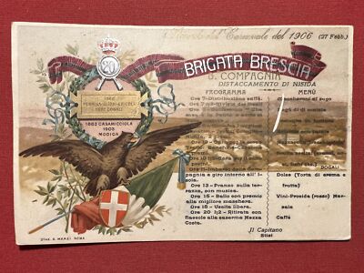 Cartolina Militare 20^ Brigata Brescia Ricordo del Carnevale