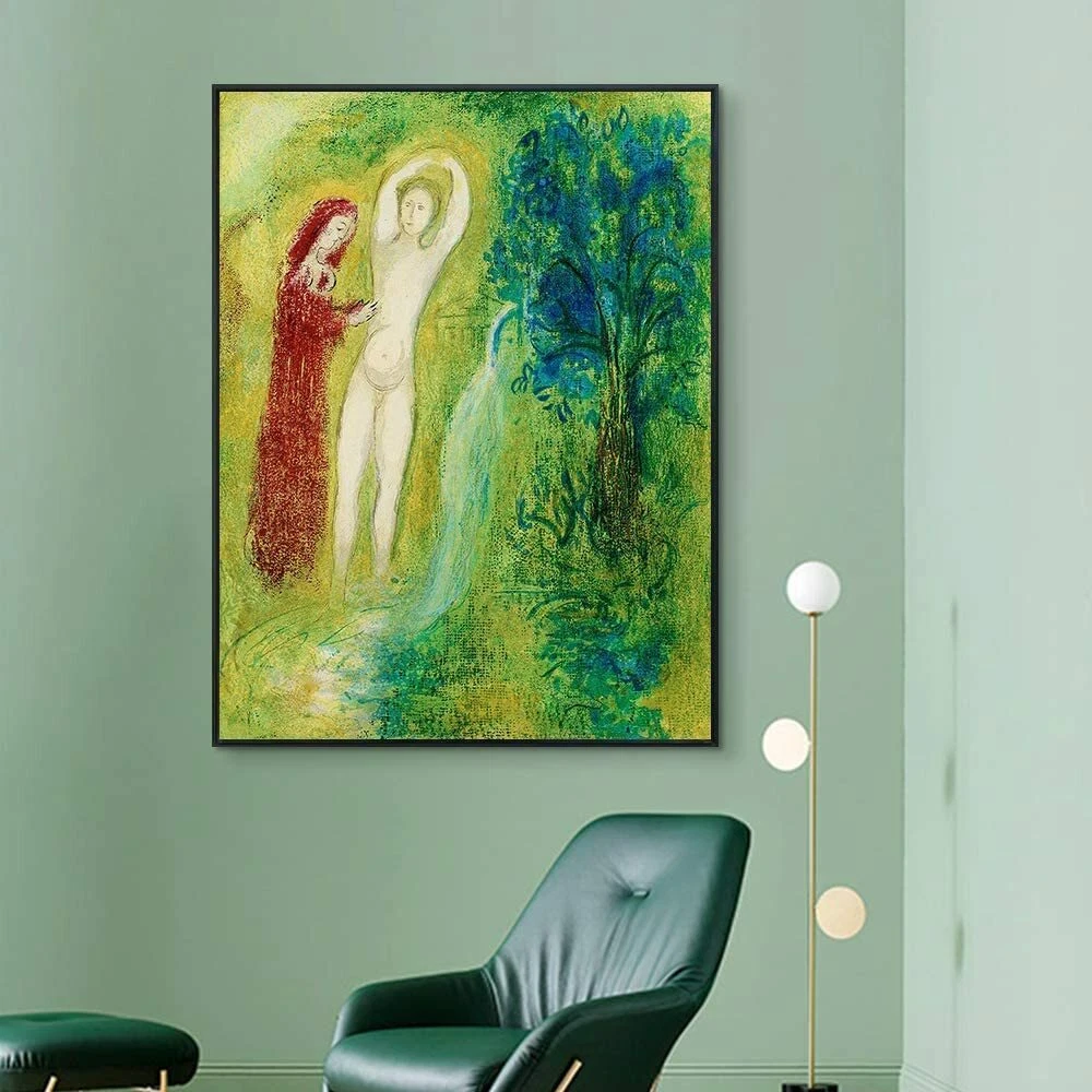 Framed Canvas Wall Art Naked Woman by Marc Chagall Living Room Home  Decorations | eBay
