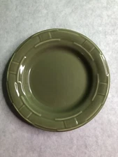 New Longaberger American Home Pottery 7.25” GREEN Bread Dessert Plate USA