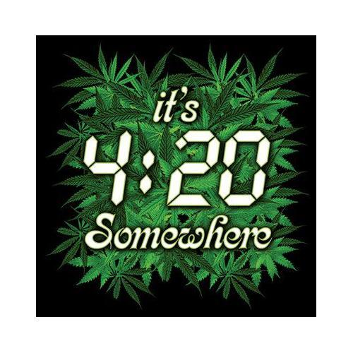 It's 420 Somewhere Weed Pot Leaf Marijuana Cannabis Long Sleeve T-Shirt - Picture 2 of 3