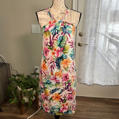 Tommy Bahama Garden Of Hope & Courage Silk Halter Dress Multicolor Small Resort