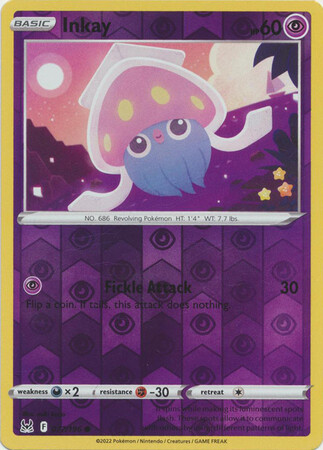 inkay pokemon card price INKAY 077/196 LOST ORIGIN POKEMON (REVERSE HOLO, NM)
