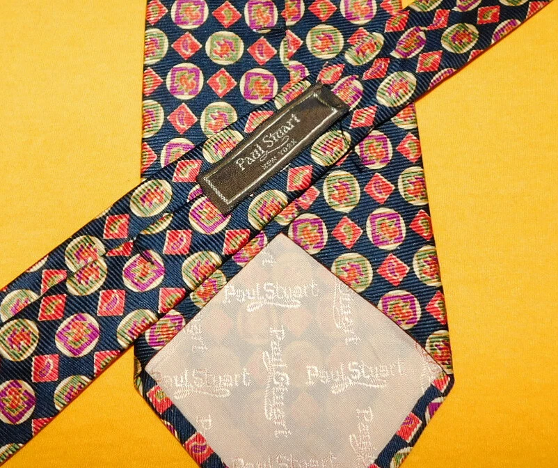 PAUL STUART MADE IN U.S.A. CORBATA GEOMÉTRICA AUTO-INCLINABLE MULTICOLOR - CORBATAS PARA EL CUELLO. Foto 3 de 3