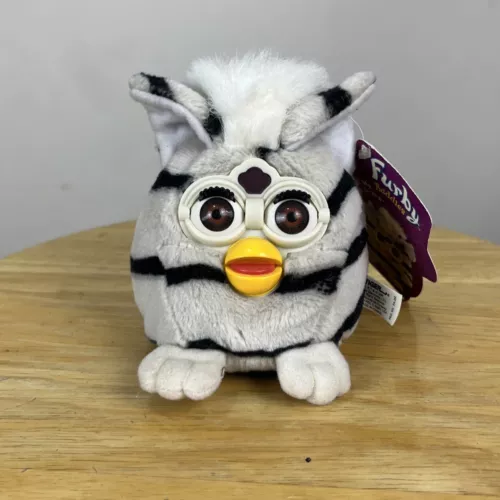 Vintage Furby Buddies Plush Toy ZEBRA Stripe "Down Please" 1999 Bean NOS