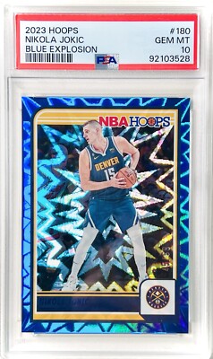 2023-24 Panini Hoops Nikola Jokić #180 Blue Explosion PSA 10 /59 POP 1