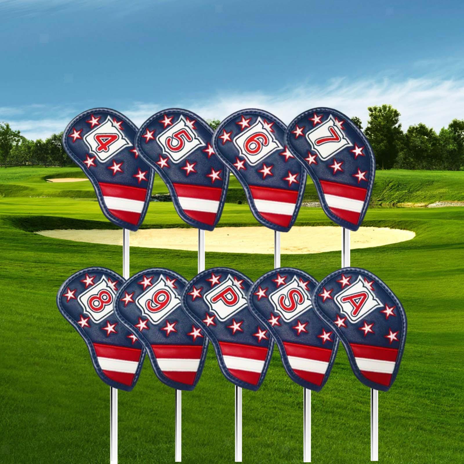 9Pcs Golf Iron Club Head Covers Lightweight Golf Headcovers Golf Wedge