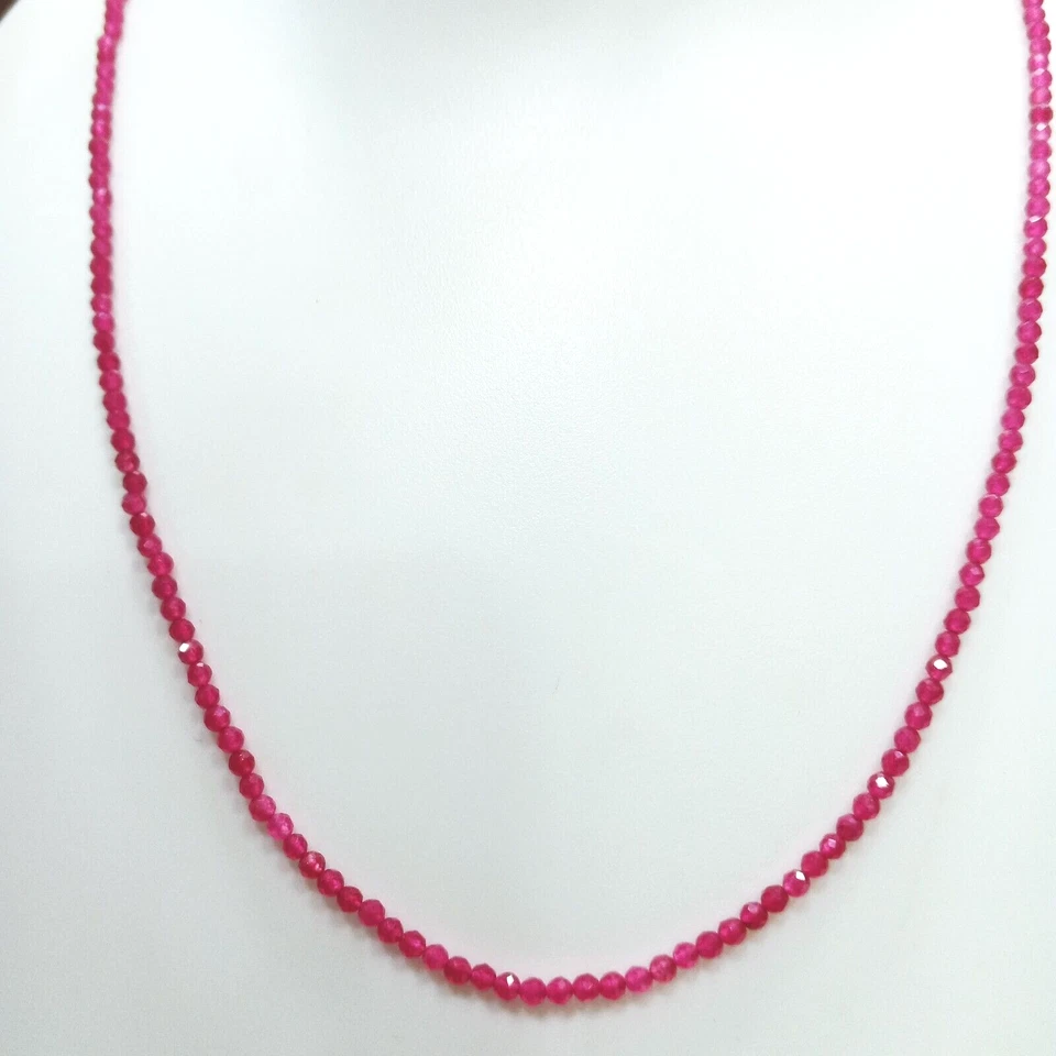 Cuentas facetadas de rubí rosa natural Rondelle cuentas de piedras preciosas cuentas de color rubí Foto 3 de 4