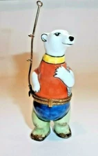 Peint Main Limoges Trinket - Polar Fisherman   
