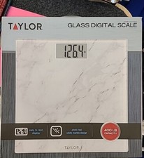 Glass Digital Scale with Marble Design White - Taylor