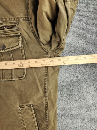 Levis kleine grüne Cargojacke durchgehender Reißverschluss Druckknopf gefüttert hoher Kragen Mantel Taschen Herren - Bild 6 von 23