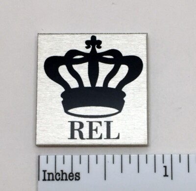 REL Acoustics Custom Badge Aluminum Self Stick