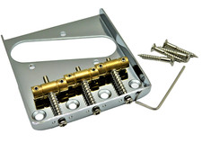 Chrome Tele Telecaster Vintage Style Bridge with Brass saddles
