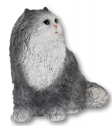 Figura Decorativa Persische Gato de Gris Colección Castagna Resin H 24 CM - Imagen 3 de 6