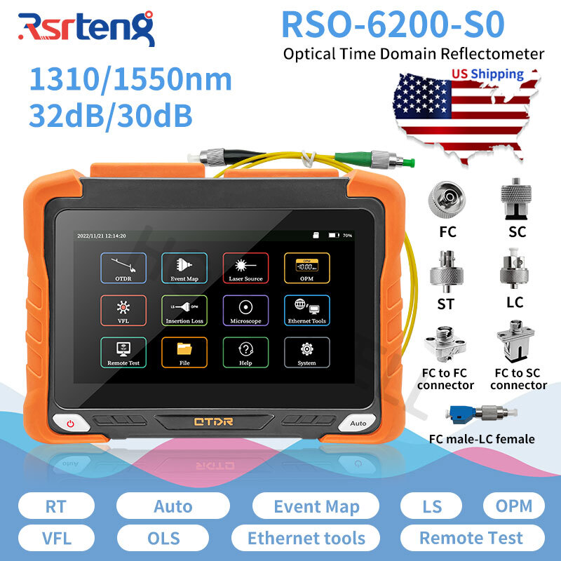 Rsrteng RSO-6200-S0 OTDR 7 Pollici, 1310/1550nm 32/30dB, OPM VFL OLS LS, Mappa Eventi, Touch Screen - 3