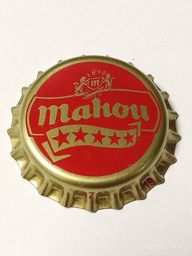Chapa de cerveza MAHOU sin usar. Crown Cap. Fabricante U. SPAIN Beer.