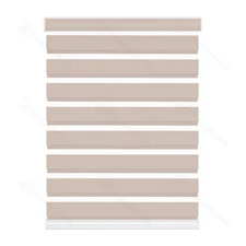 Cordless Customized Size 85% Blackout Zebra Shades Dual Layer Roller Blinds