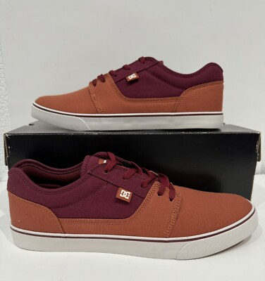 DC MEN'S TONIK TX BURGUNDY TAN SHOES SIZE 12