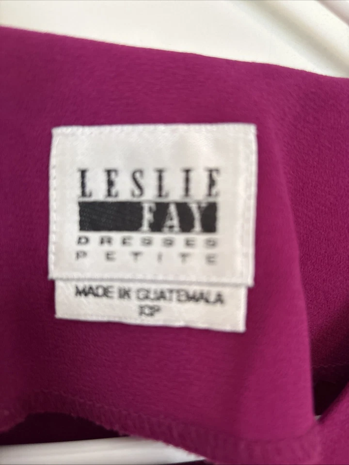 Vintage Women’s Berry Pink Dress Pleat Skirt Leslie Fay 10P With Belt Valentines - Image 3 of 4