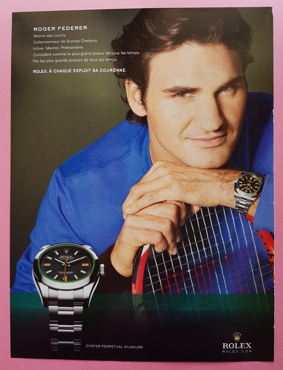 Montre ROLEX et Roger FEDERER tennis PUBLICITE 2010- AD N°1879