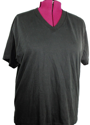 F.P. FAST PACE Vintage Women's 2X Black V-Neck Pullover Knit Top Shirt