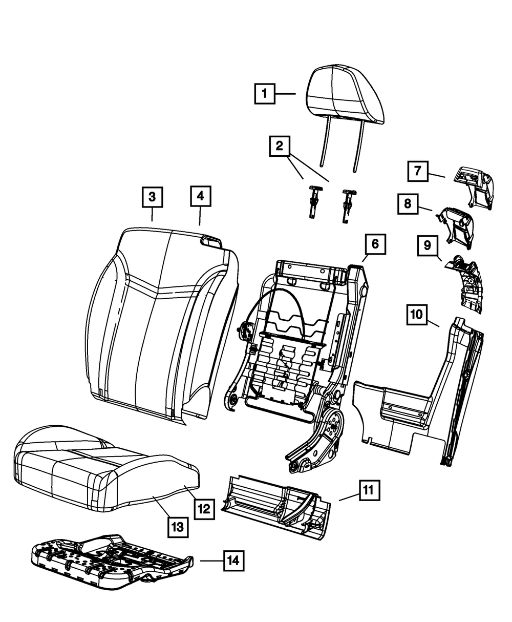 Genuine Mopar Front Seat Back Cover Right 1HL441D5AA