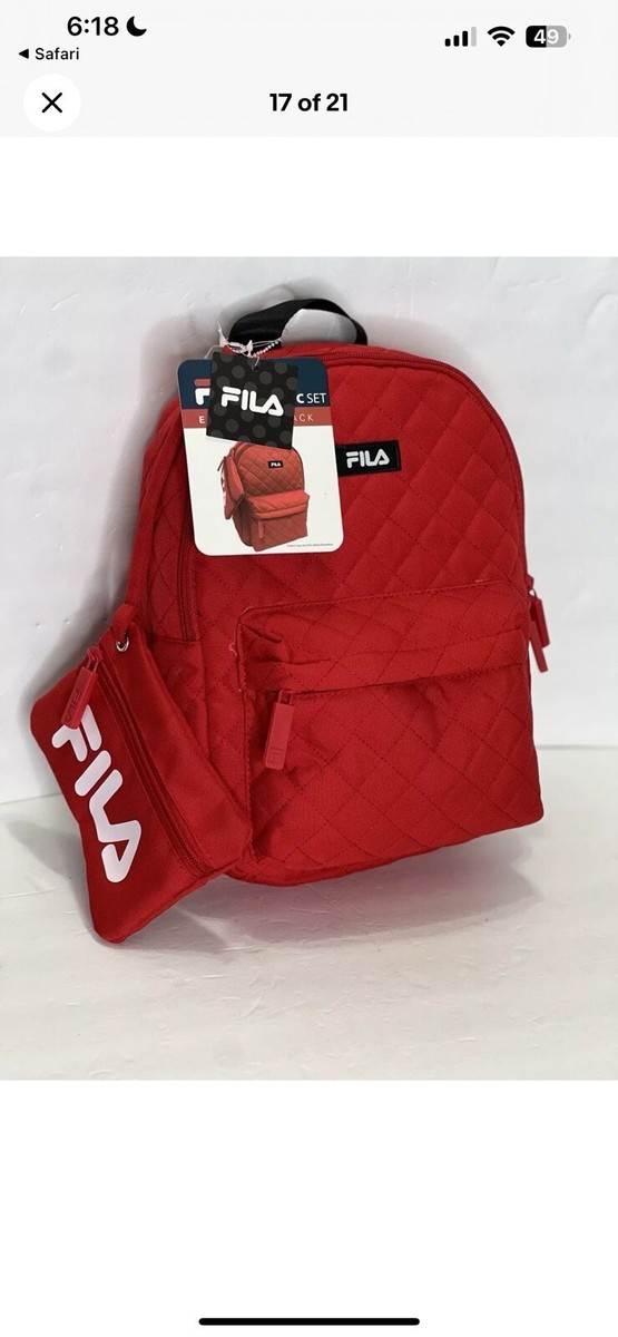 Fila Backpack Quilt with Pouch Fila Womens Backpack Red Quilt With Pouch Medium Eileen  main image 2