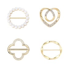 4 PCS Scarf Ring Clip T-shirt Ties Clips for Women Clothes Corner Knotted But...