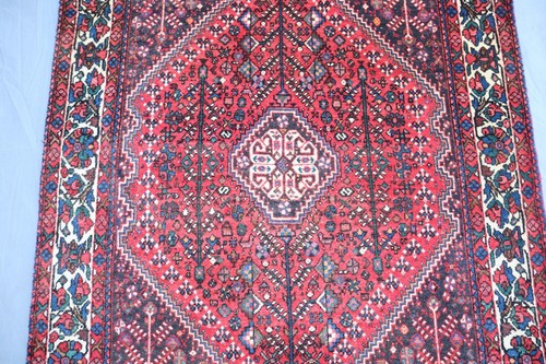 3x5 "Hand-Made Rich Red and Blue Tones with Traditional Geometric and Floral" - Picture 9 of 12