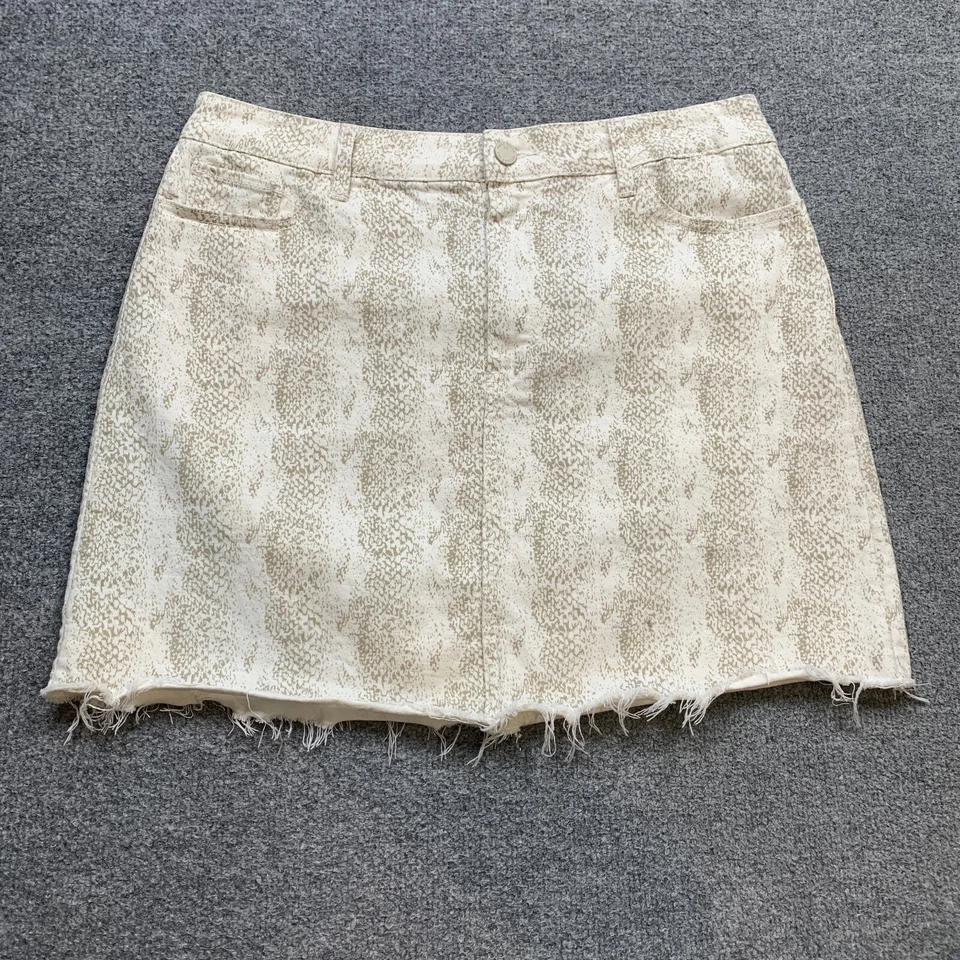 Paige Skirt Womens 32 Multi Sonoma Snake Jamine Raw Hem Zip Fly Pockets Mini Foto 2 de 4