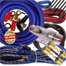 Juego de 4 Cables Para Amplificador Ideales Para El Automóvil Camión Moto 2600W,
