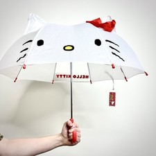 Hello Kitty Kids Umbrella 2013 Japan 47cm Sanrio Dome Red Bow Ears NWT