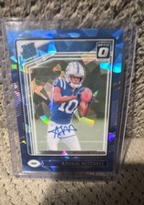 2024 Donruss Optic Rated Rookie Adonai Mitchell #203 Ice Prizm Autographs /15