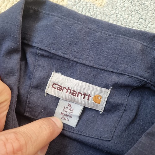 Carhartt Shirt Long Sleeve Workwear Vintage Mens Workwear - XXL Blue - Picture 3 of 8