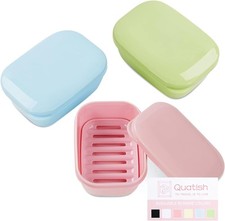 3 Pack Travel Soap Case Leakproof, Portable Travel Bar Soap Holder Container