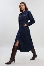 Karen Millen Shirt Dress Womens Elevated Day Dresses