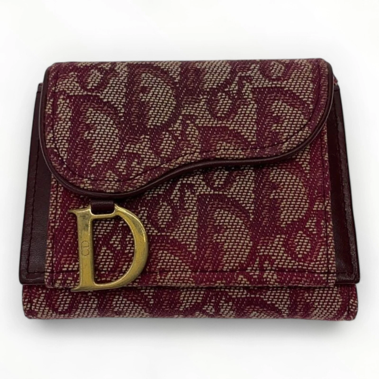 Portefeuille Christian Dior triple bordeaux 5607