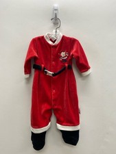 Little Me SIZE 6M Red White/Black Santa Boy's Pajamas