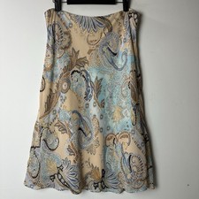 Vtg Lily A-Line Skirt Flutter Paisley Forest Fairy Grunge Boho Y2K 90s Whimsy L