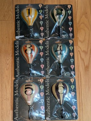 Authentic Models Hot Air Balloon Stripes Decorative Wall Hooks #s 1-6 (You Pick)