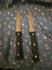 Ronco Showtime Six Star #14 Stainless Steel Kitchen Black Steak Knife Lot of 2