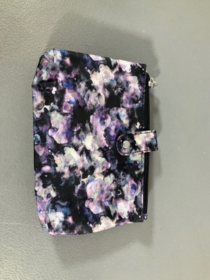 Baggallini Vintage Floral Dual Compartment Cosmetic Case - Blue with Snap Closur