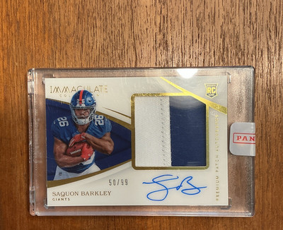 Panini 2018 Immaculate Saquon Barkley Giants RC Patch Auto PR-SB /99