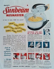 Original A4 Advert from Home & Gardens, May 1956, Sunbeam Mixmaster, food mixer