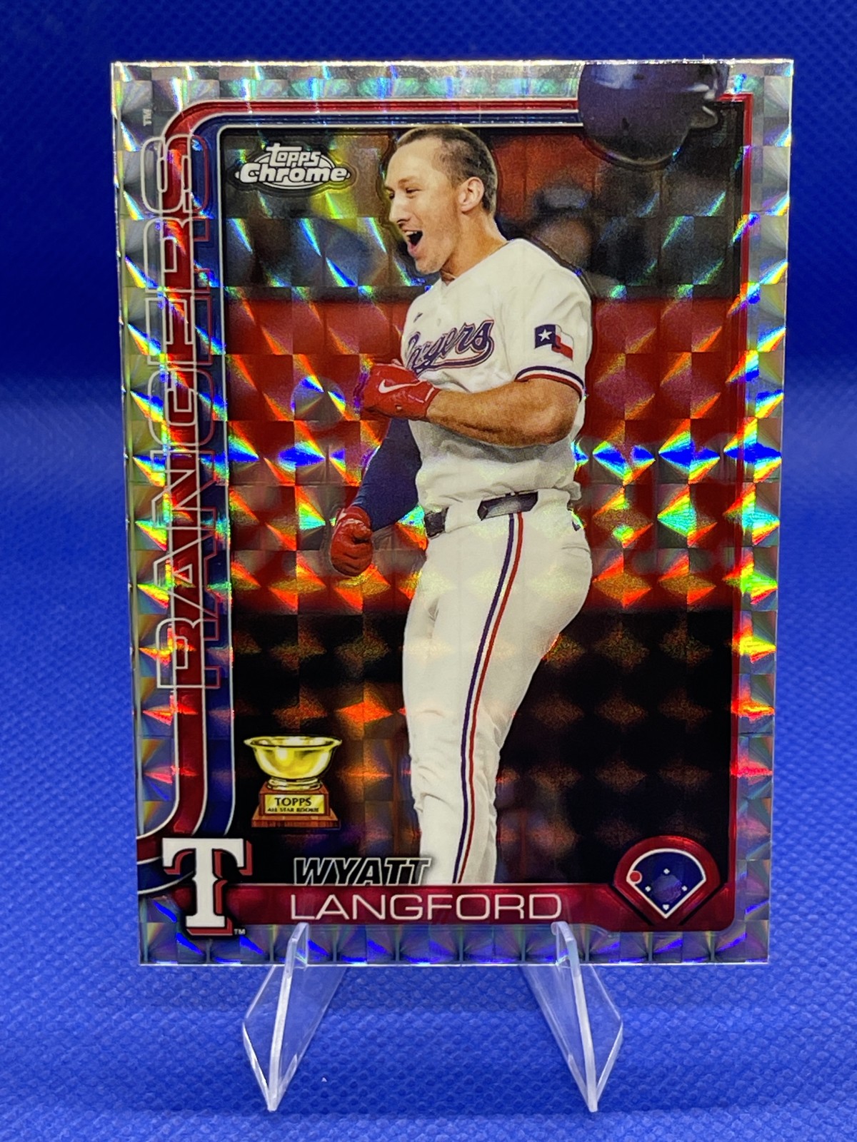 2025 Topps Chrome - Wyatt Langford #68 Geometric Refractor + 2 FREE BONUS CARDS!