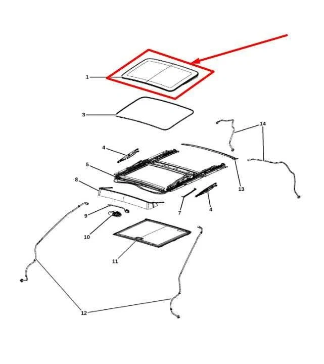 2011-2023 Dodge Charger GT AWD Roof Sunroof Window Glass 68091791AA OEM - Image 2 of 4
