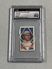 1912 T202 Hassan Triple Folder Frank Baker Hand Cut End Of Panel CSG Aunthentic