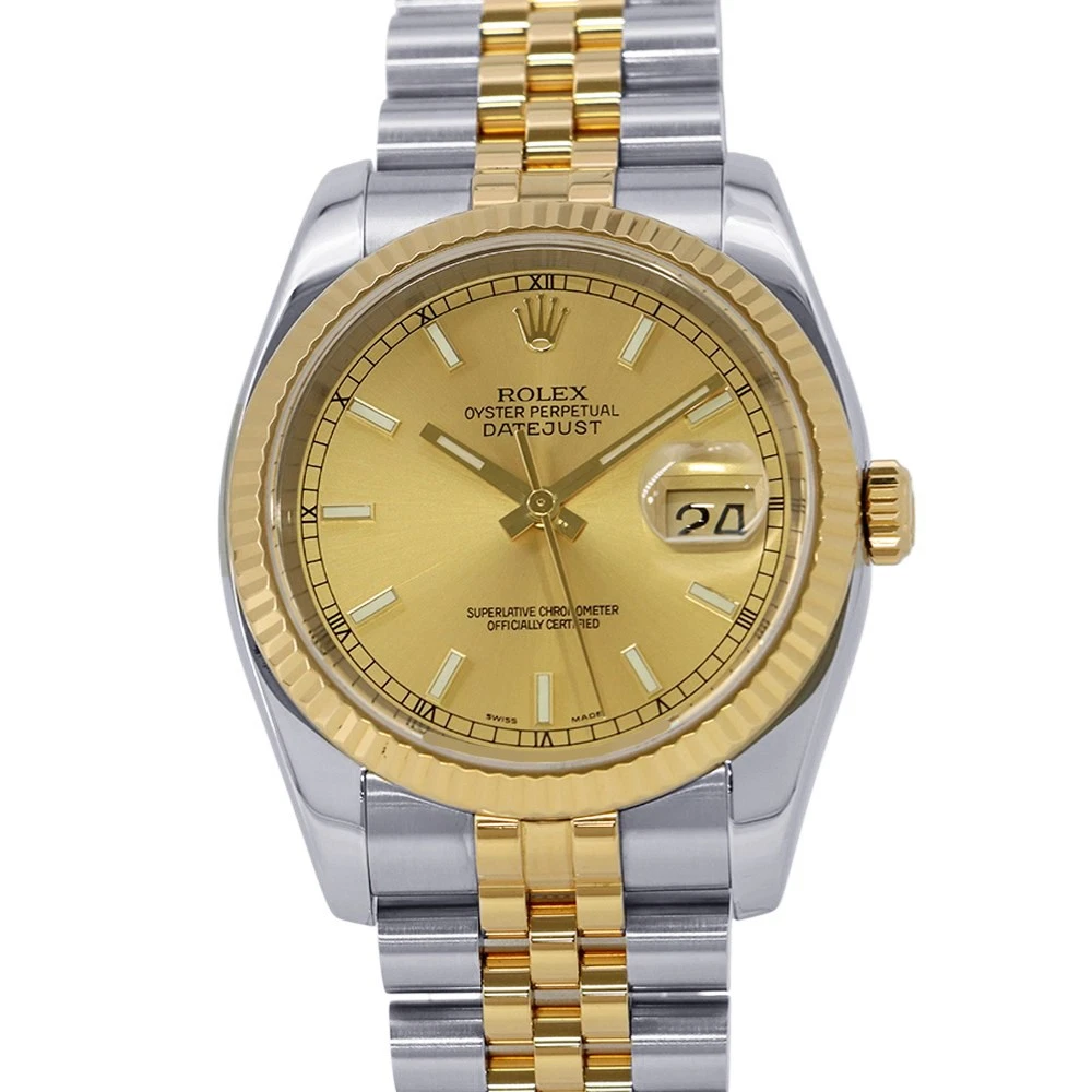 Rolex — ROLEX Datejust 36mm Steel 18K Yellow Gold Champagne Dial 116233