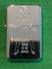 Dora Petrol Lighter Engraved with a Save a Virgin design 
