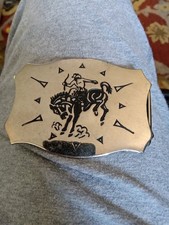 Bucking Bronco Professional Bronc Horse Rider Rodeo Cowboy Chambers Belt Buckle