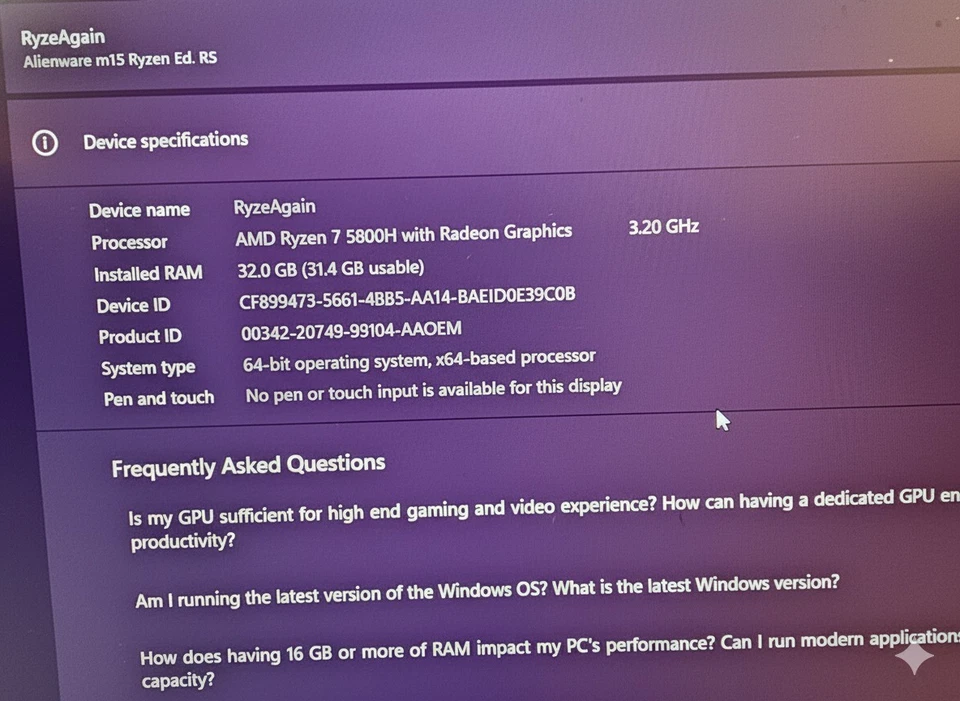 🚀 ¡Oferta de juegos! Alienware M15 R5. ¡GRAN repuesto de escritorio con pantalla 4K! Foto 2 de 4